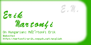 erik martonfi business card